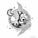 "Soul Eater Moon" and skull tattoo design idea