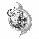 "Soul Eater Moon" and skull tattoo design idea