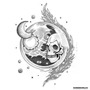 "Soul Eater Moon" and skull tattoo design idea