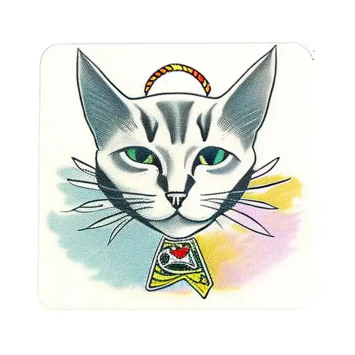 cards with a black cat and a number 13 tattoo design idea