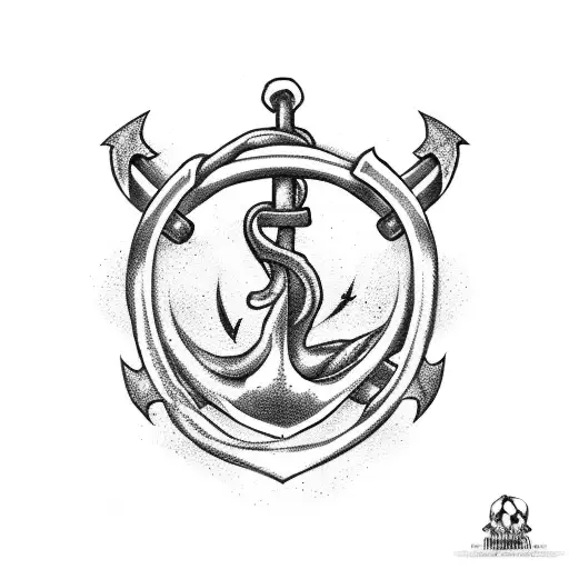 A powerful tattoo design featuring a Navy anchor intertwined with a Jiu Jitsu belt tattoo design idea