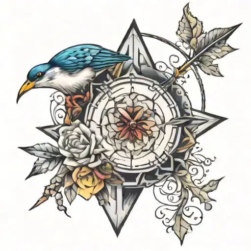 Second arrow of pain and suffering produces perseverance…" piece tattoo design idea