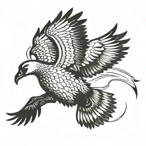 Goose flying like eagle tattoo design idea