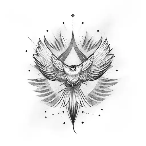 bird red tattoo design idea