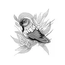 bird red tattoo design idea