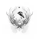 bird red tattoo design idea