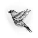 bird red tattoo design idea
