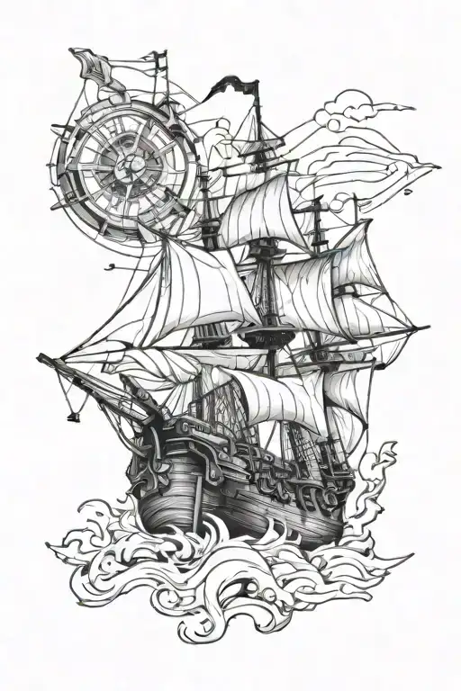 captain flints ship from treasure planet tattoo design idea