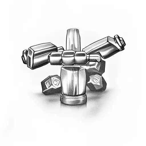 a single dumbbell of 10 kilograms tattoo design idea