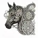 Design a unique and intricate tattoo inspired by the rich cultural heritage of Iran. Incorporate elements from ancient P tattoo design idea