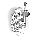 betty boop cartoon's "grampy" as bagpiper tattoo design idea