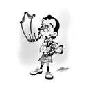 betty boop cartoon's "grampy" as bagpiper tattoo design idea