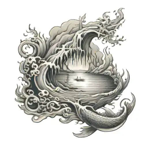 Lake of Fire tattoo design idea