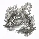 Lake of Fire tattoo design idea