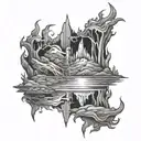 Lake of Fire tattoo design idea
