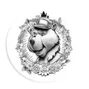 Grateful Dead dancing bear, Winnie the Pooh, and max from where the wild things are marching in a line tattoo design idea