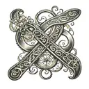 the infinity symbol with the word for on one curve and the word real on the opposite curve tattoo design idea