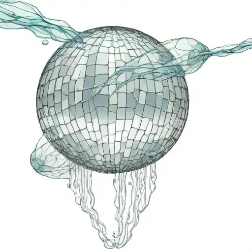 half mirror ball but like jelly fish tattoo design idea