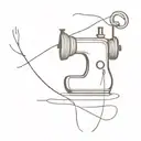 sewing needle and thread tattoo design idea