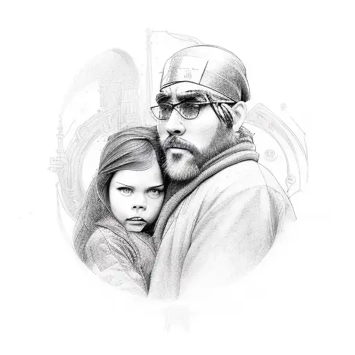 A portrait of dad and mommy as fantasy characters tattoo design idea