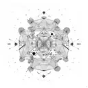 A constellation of cacti arranged like a road map on a night sky tattoo design idea