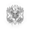 Tribal trampstamp saying "the patchwork family" tattoo design idea