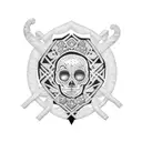 Tribal trampstamp saying "the patchwork family" tattoo design idea