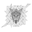 Tribal trampstamp saying "the patchwork family" tattoo design idea