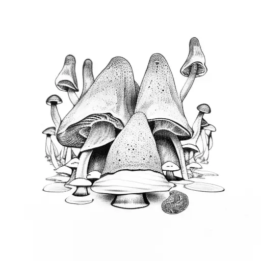 psychedelic mushroom tattoo design idea