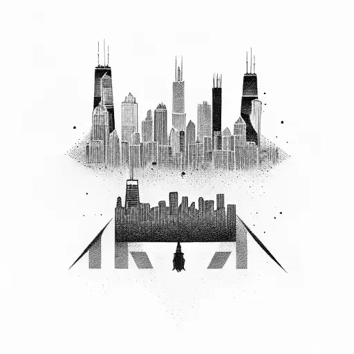 chicago skyline tattoo design idea