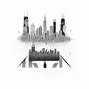 chicago skyline tattoo design idea