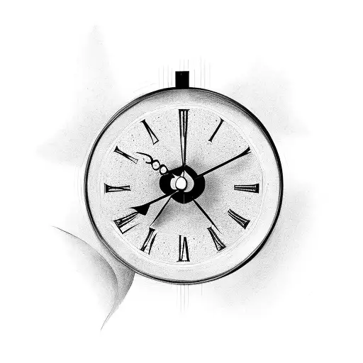 clock timed 13:13 with Roman numeral 6 8 16 tattoo design idea