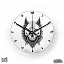 clock timed 1:13 with  skull wolf I love you tattoo design idea
