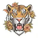 tigers and gorilla face tattoo design idea
