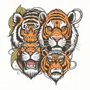 tigers and gorilla face tattoo design idea