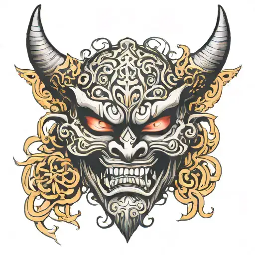 Demon Mask tattoo design idea