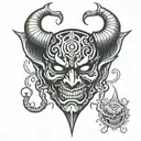 demon mask tattoo design idea
