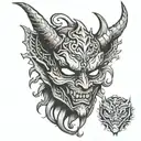 demon mask tattoo design idea