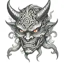 demon mask tattoo design idea
