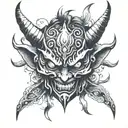 demon mask tattoo design idea