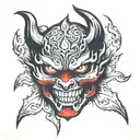 demon mask tattoo design idea