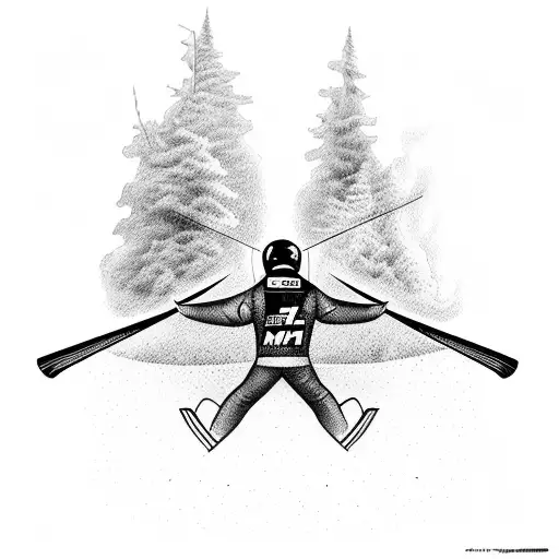 Combine the thrill of ski jumping with the intensity of MMA tattoo design idea