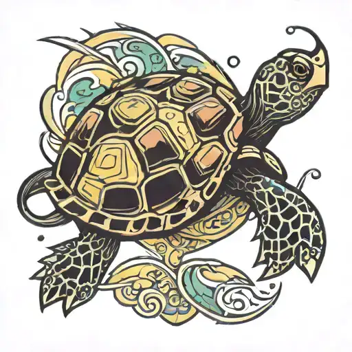 abstract turtle  tattoo design idea
