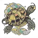 abstract turtle  tattoo design idea