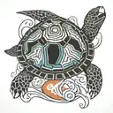 abstract turtle  tattoo design idea