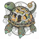 abstract turtle  tattoo design idea