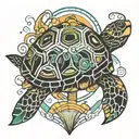 abstract turtle  tattoo design idea