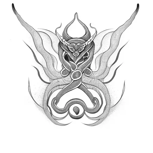 Seductive serpent coiled around a forbidden fruit tattoo design idea