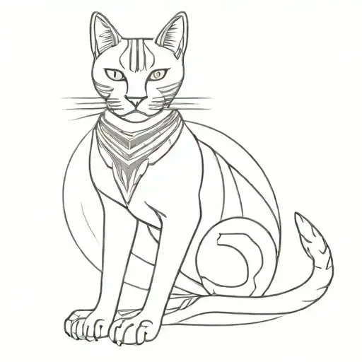 egyptian cat tattoo design idea