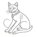 egyptian cat tattoo design idea